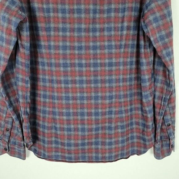 Culturata Size XL Plaid Button Up Shirt Long Sleeve Brushed Cotton Red Blue - Picture 6 of 12